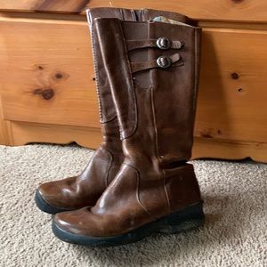 Leather knee high boots